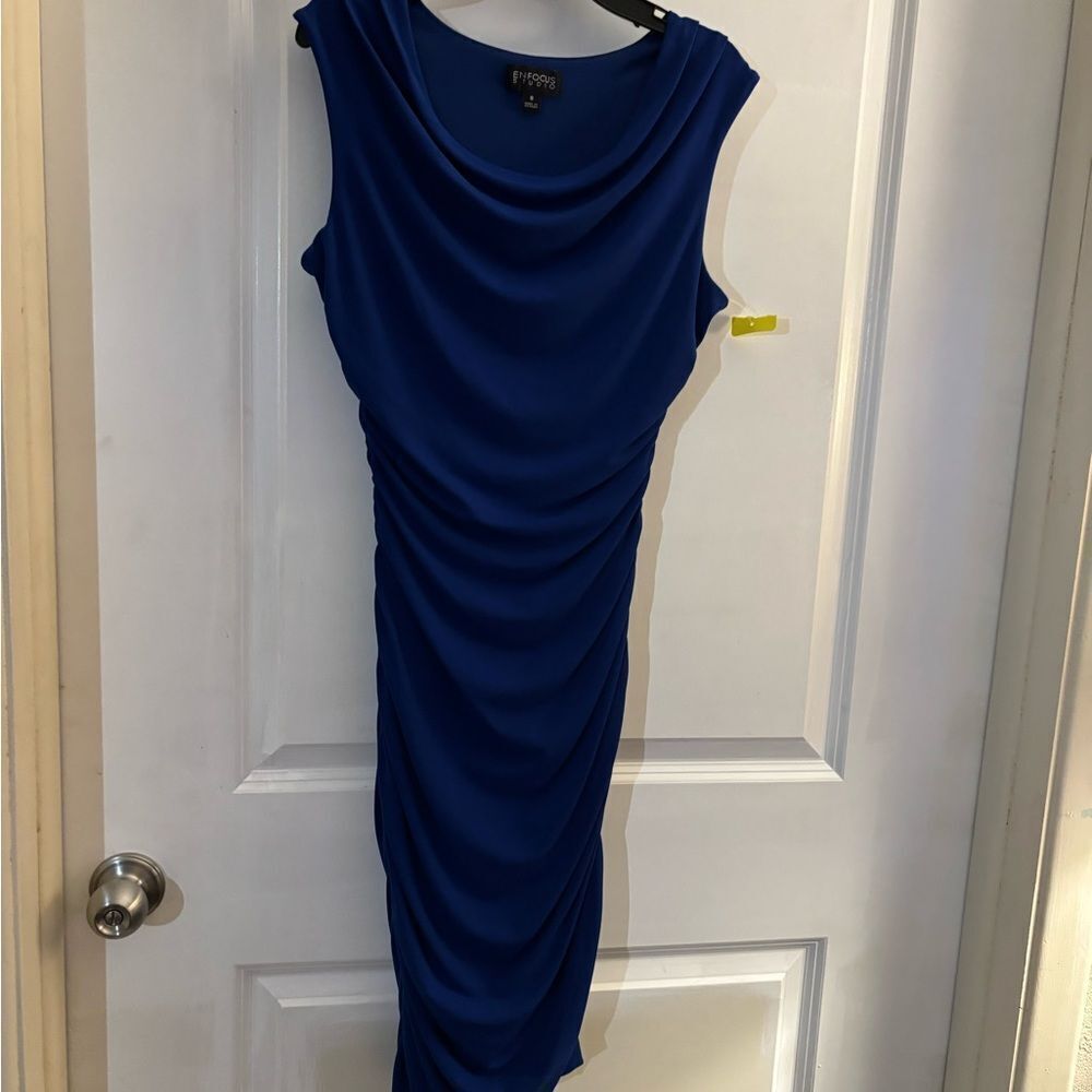 Stylish Enfocus Royal Blue Dress Blue Sleeveless Dress Sz 8